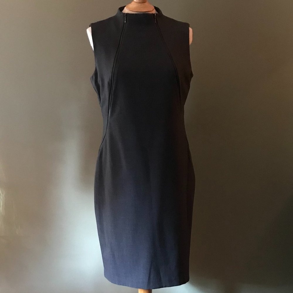Gray Calvin Klein front double zipper dress